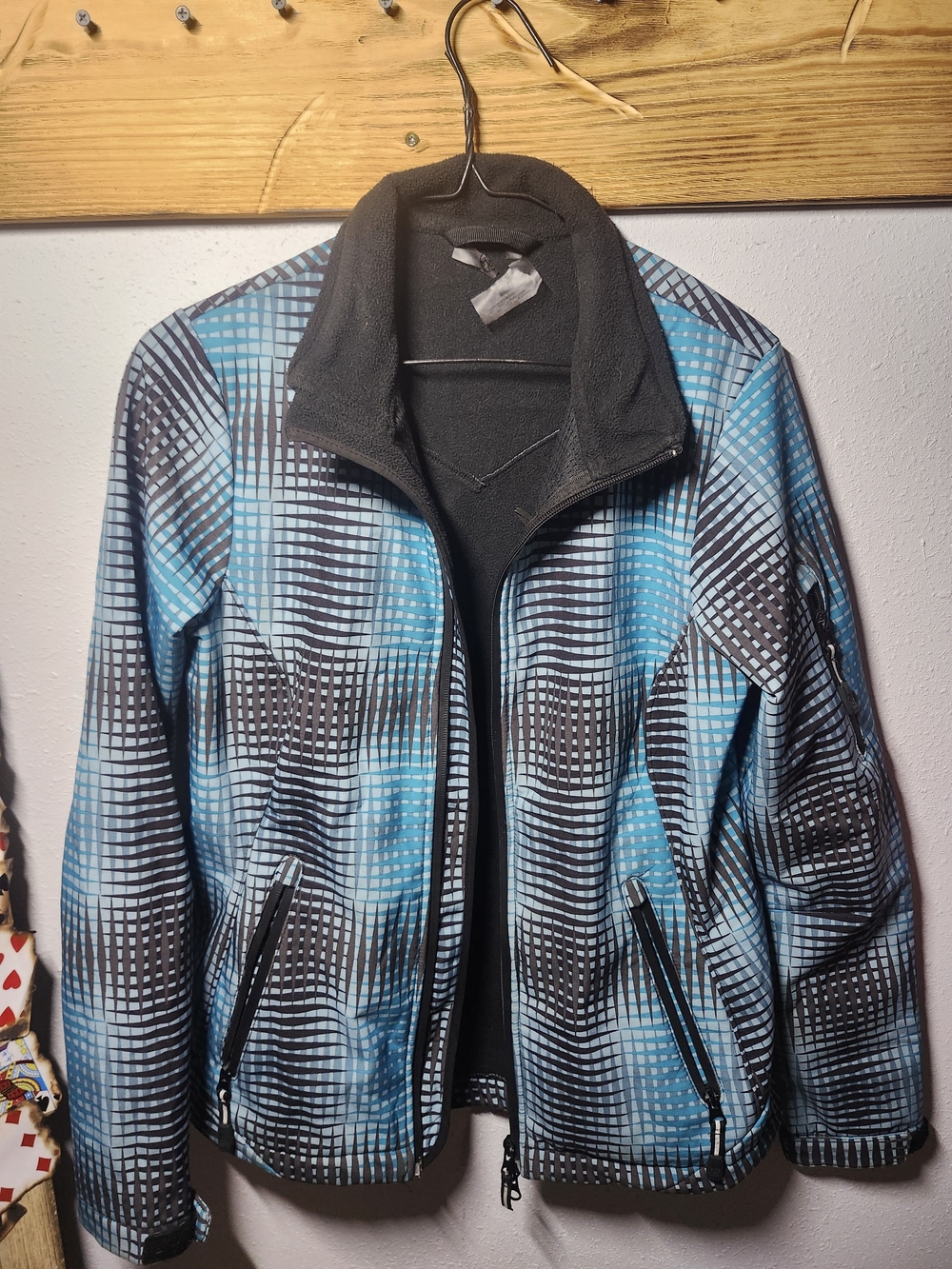 Womems Blue Patterned Softshell Jacket